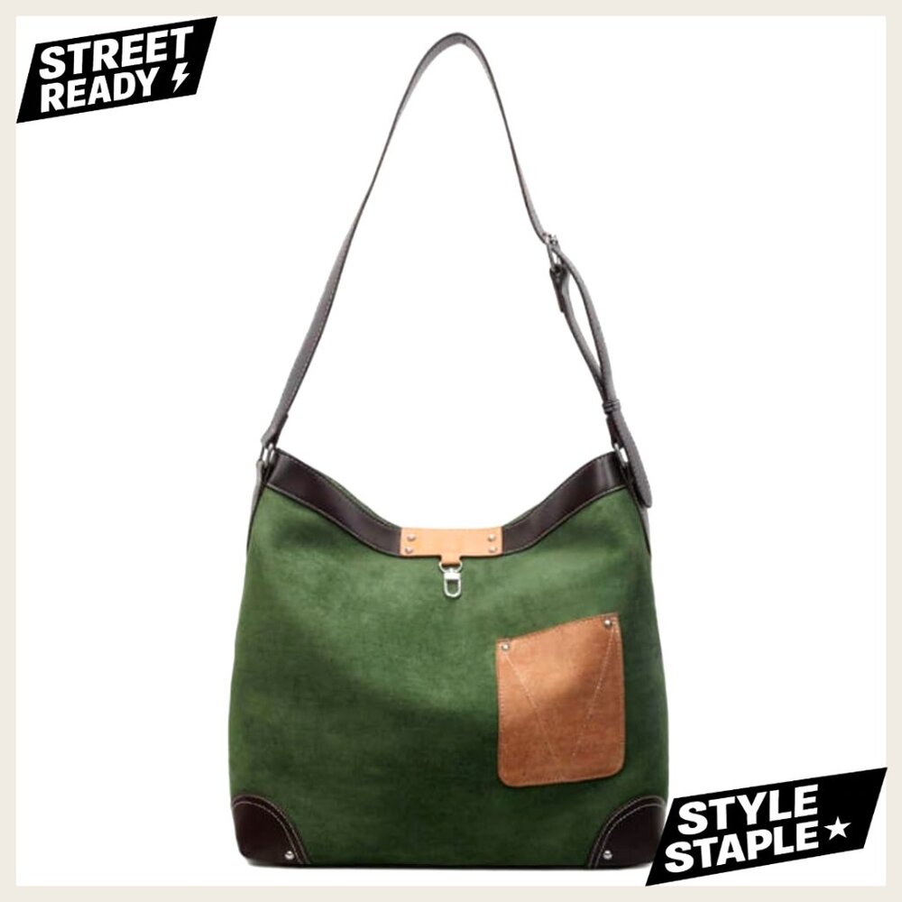 Large Capacity Suede Hobo Shoulder Crossbody Bag Travel Purse